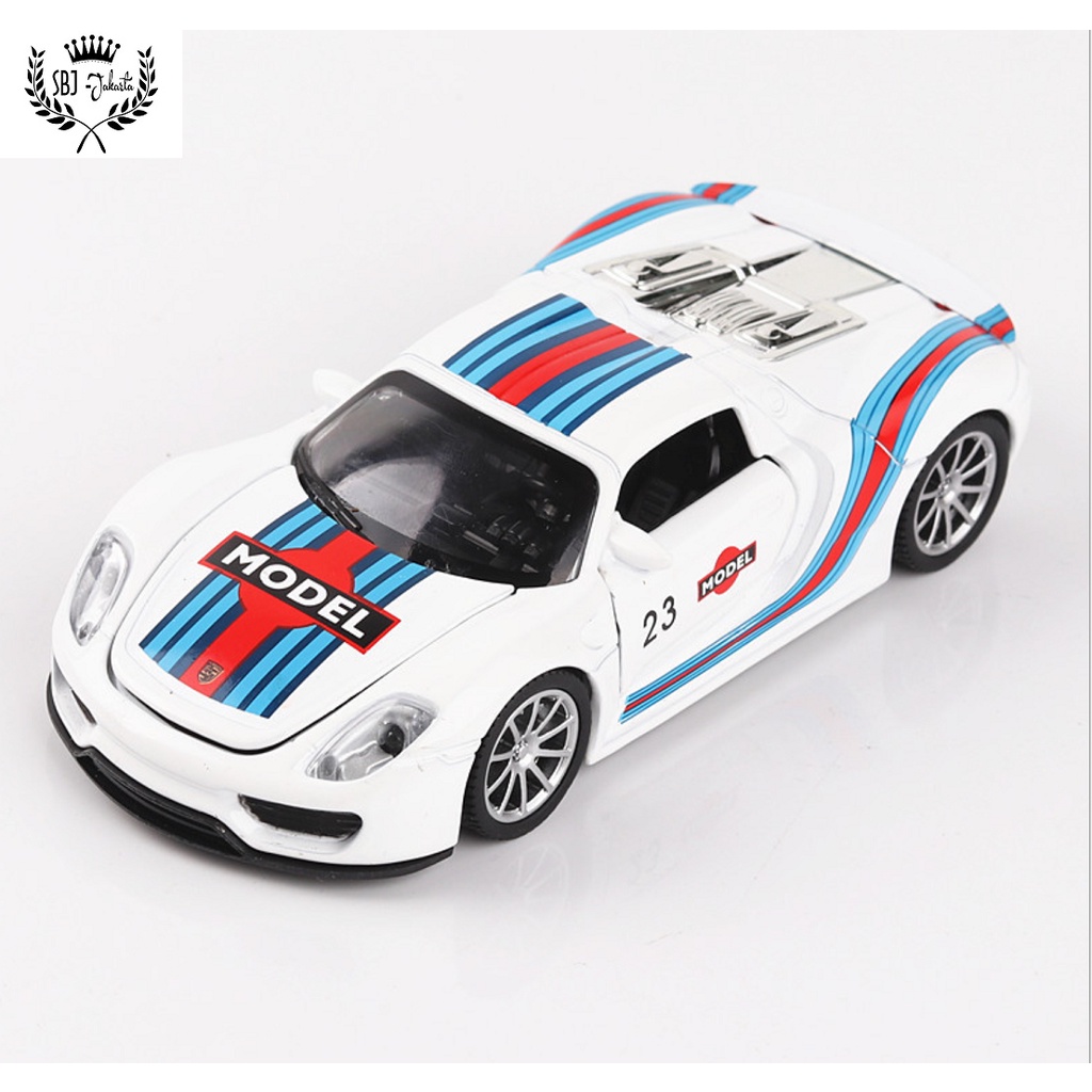 DIECAST MINIATUR MOBIL PORSCHE MARTINI RACING SKALA 1:32 METAL SERIES