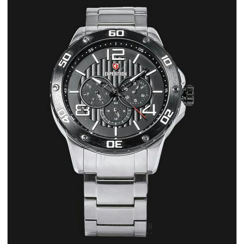 Jam tangan Expedition 6719 Silver chronograph Original Pria