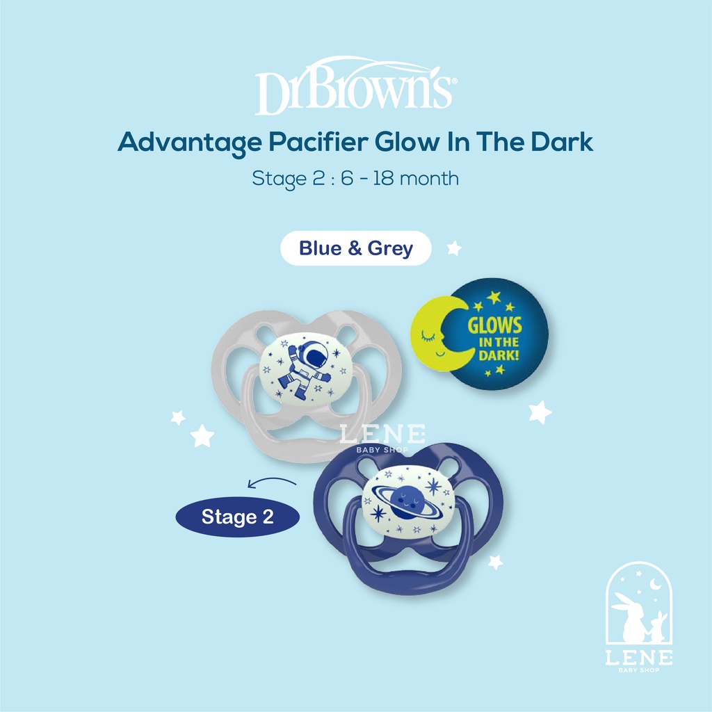 Dr. Brown's Advantage Pacifier Glow In The Dark / Empeng Bayi DrBrown