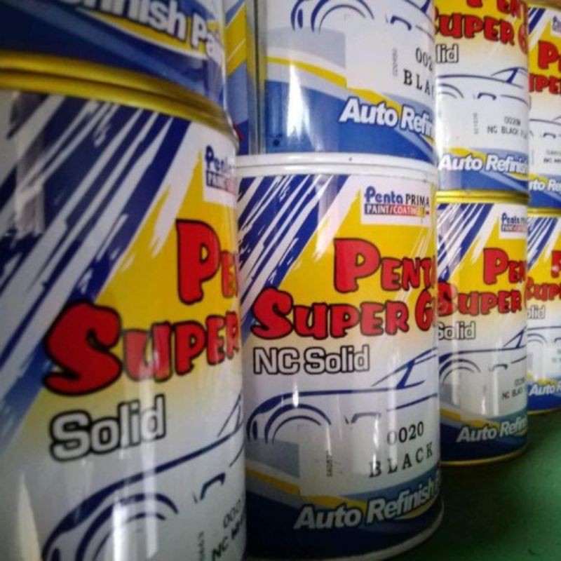 PENTA SUPER GLOSS Cat Duco SOLID NC 200ml Mobil, Motor,Sepeda Dico BLACK DOFF WHITE SILVER RED HITAM