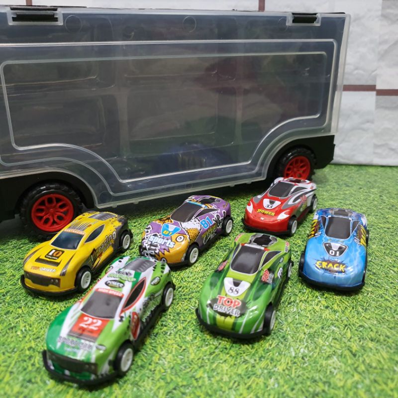 mainan truk box muatan diecast mobil racing car