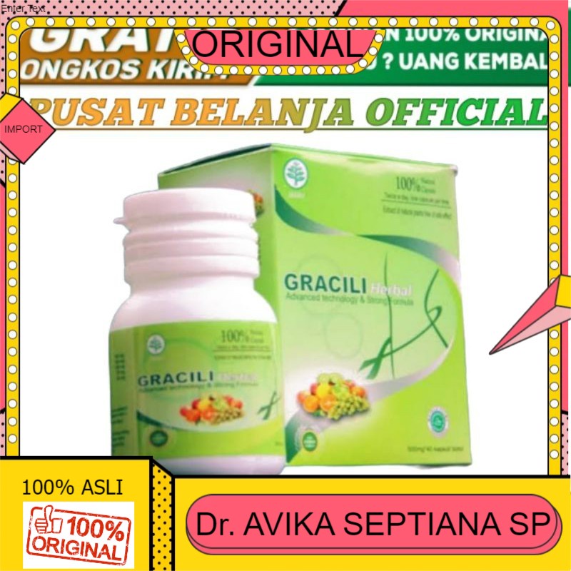 100% ASLI Gracili obat pelangsing badan ampuh manjur suplemen gracili asli original obat diet terbai