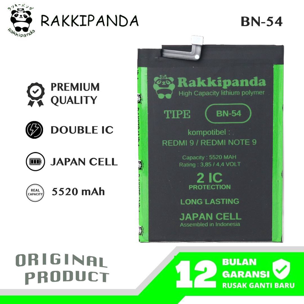 R/K- RakkiPanda BN54 BN 54 Redmi Note 9 / Redmi 9 Batre Batrai Baterai