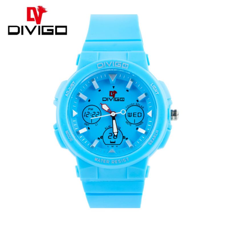 (Cod)Jam Tangan Wanita Fashion Divigo crono3 Water Resist/Anti Air Strap Rubber/Karet(Dikirim Jakarta)