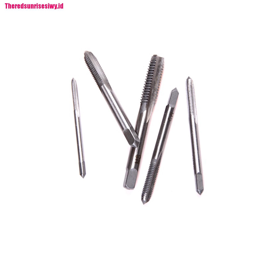 【Theredsunrisesiwy.id】5pcs/Set M3 M4 M5 M6 M8 Hand Tap Straight Flute 3mm-8mm Hand Fast tapping Tool