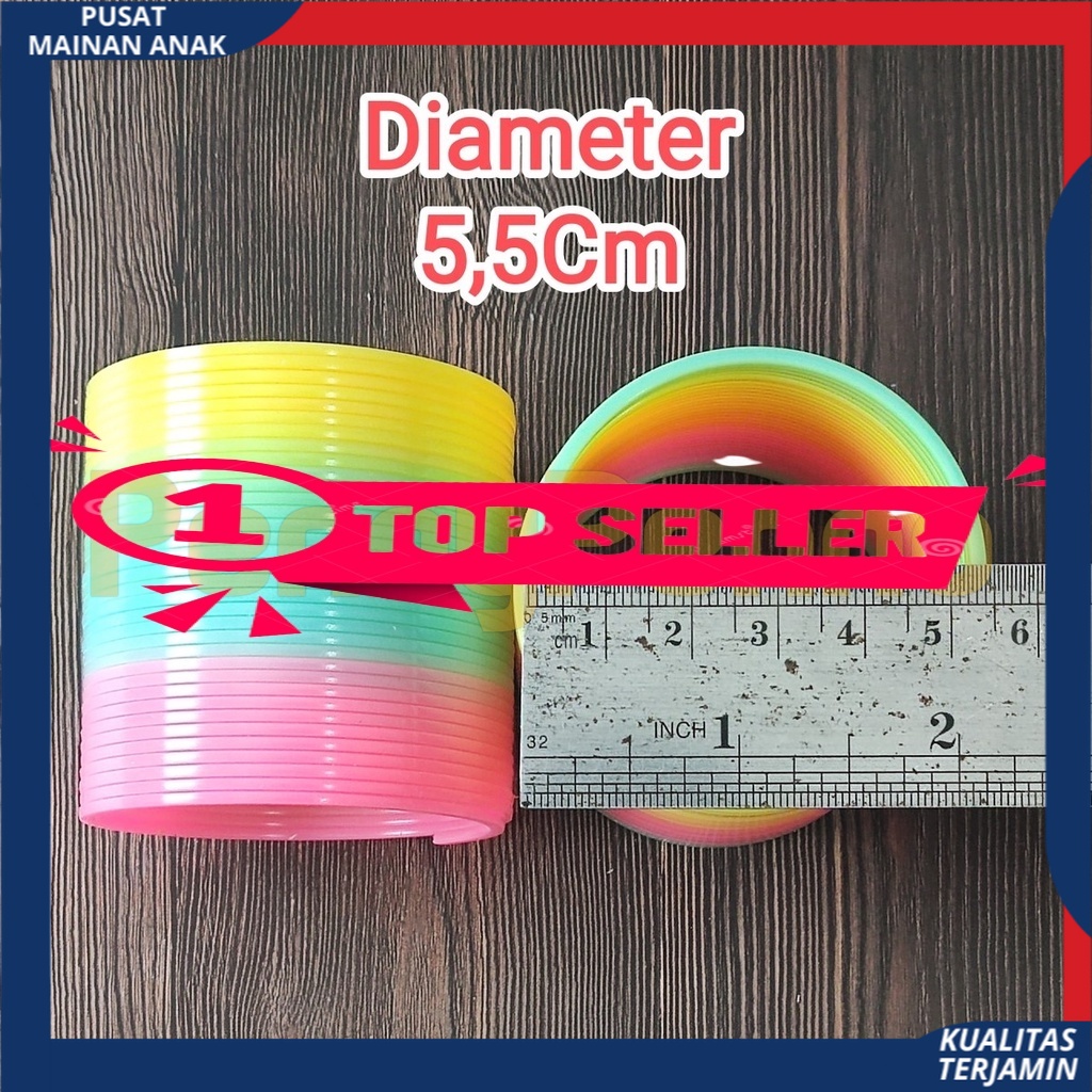 Mainan Anak Magic Spring Diameter 5,5 Mainan Spiral Rainbow Pelangi Plastik Best Quality