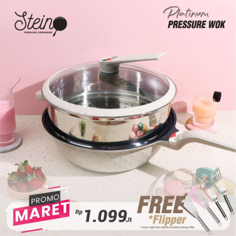 Steincookware Wok Platinum Pressure Semi Presto 32cm Original Stein Free Steamer