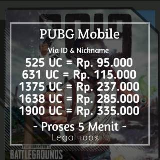 TOP UP UC PUBG Mobile - Top Up UC PUBG murah legal Aman 100 ... - 