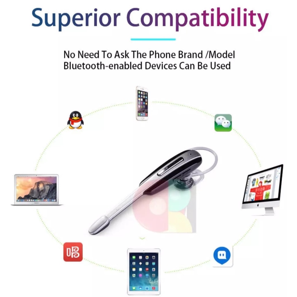 Headset-Earphone Bluetooth Wireless Android Samsung HM1000 V 4.0 Super Bass-Headphone-in-ear With Hook Wireless Earbud HM1000 Single