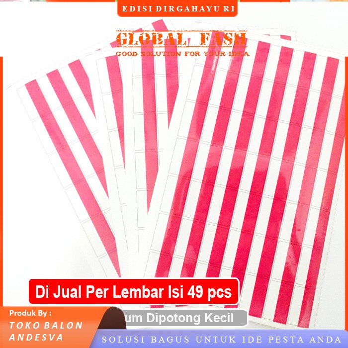 

Stiker pipi merah putih isi 49 / sticker bendera hut ri / Polos