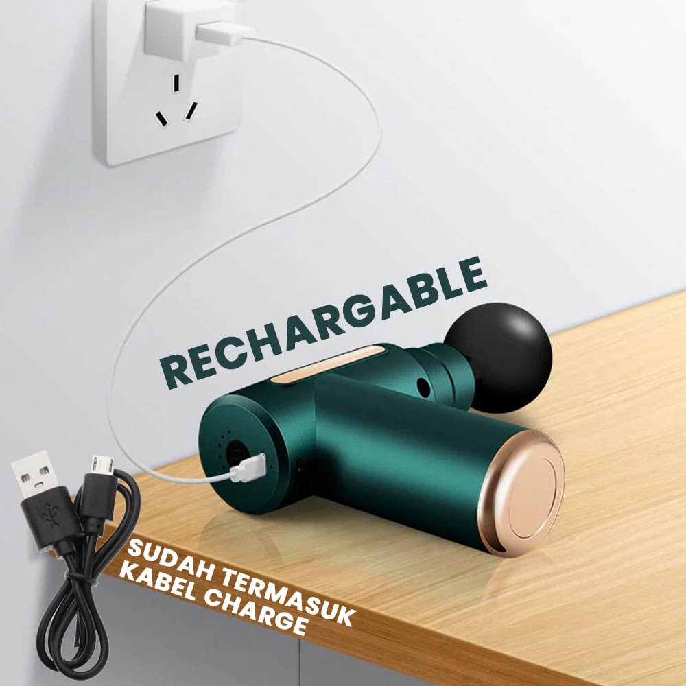 Mini Portable Massager Fascia Gun - Alat Pijat Refleksi Otot Mini