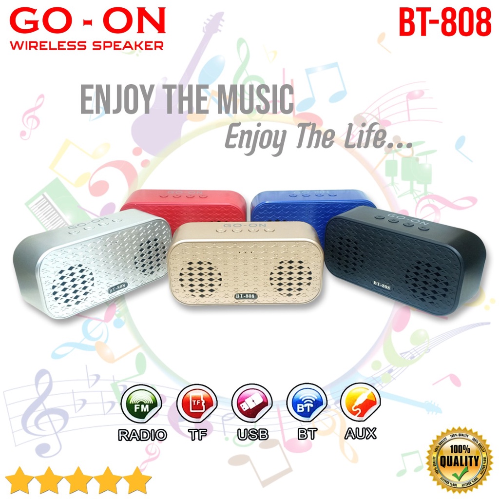 Speaker Bluetooth GOON Stereo Wireless BT-808 Speker Portable Music JBL BT808