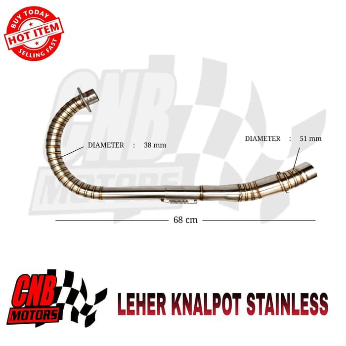 Leher Knalpot C Cacing CB GL Megapro Tiger Stainless