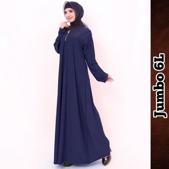 Gamis Busana Muslim Dewasa Wanita Syar'I Endomoda Esa-01 Pur ID993  Polos Jumbo Jersey 6L 9860 - Na