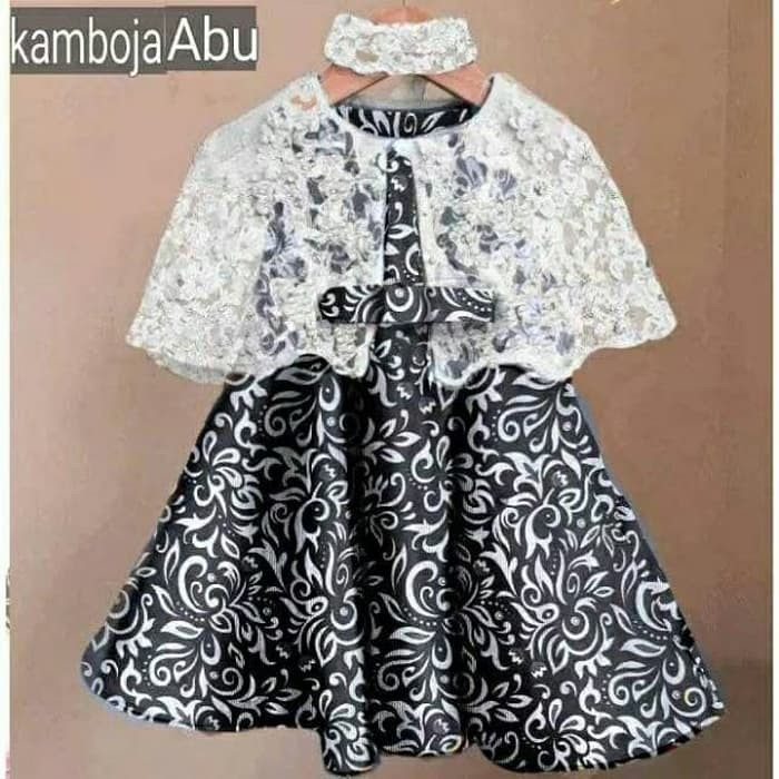 2pcsset Pakaian Anak Perempuan Dress Brokat Brukat Anak Kombinasi Batik Kelly Kid Size 3 5 Tahun