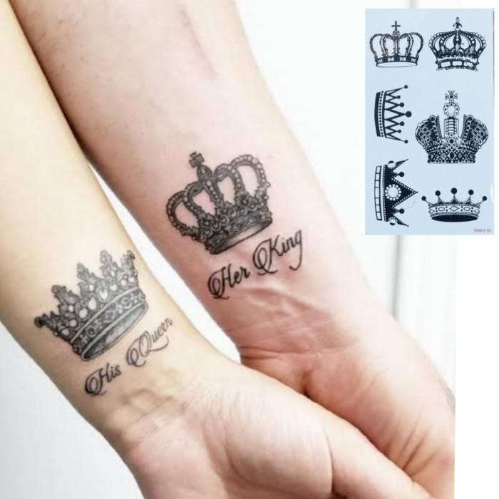 Wm 019 Tato Temporer Temporary Tatoo Palsu Sticker Model Crown King Shopee Indonesia