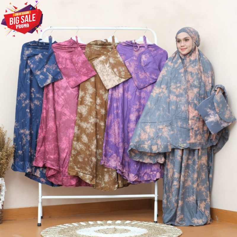 Mukena Dewasa Katun Rayon Motif Tie Dye Abstrak Mukena Rayon Janger Mukenah Bali Dewasa Mukenah