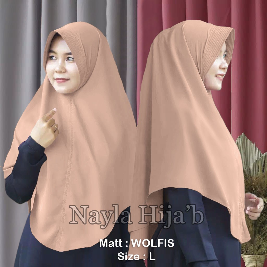 PROMO Bergo Wolfis L Jilbab Simpel Pet Antem Wolfis Kerudung Bergo Murah Nayla Hijab