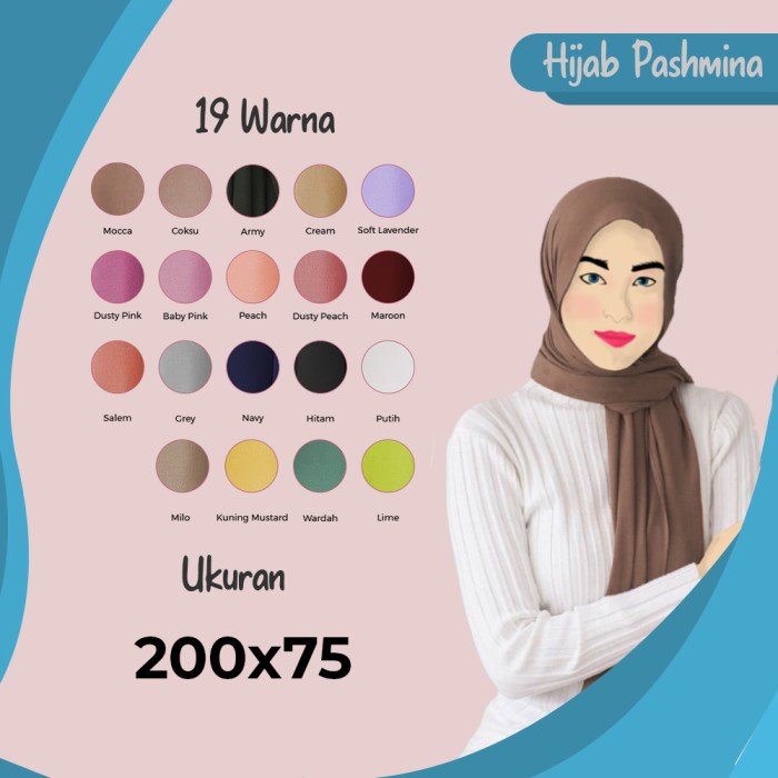 PASHMINA- (200 X 75) HIJAB PASHMINA DIAMOND CREPE / SABYAN JAHIT TEPI JILBAB - MILO -PASHMINA.