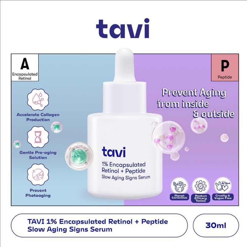 TAVI 1% Encapsulated Retinol + Peptide Slow Aging Signs Serum 30m