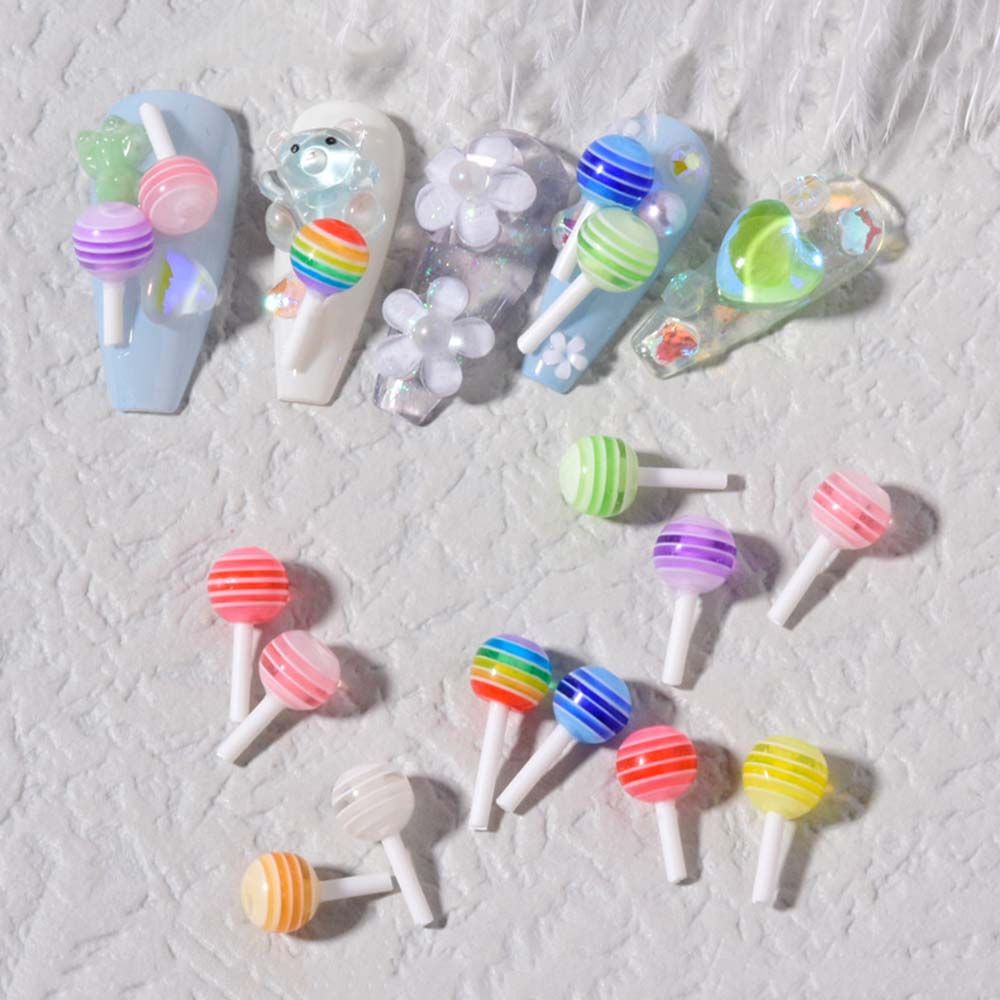 Mxbeauty Hiasan Kuku Bentuk Permen Lolipop 3d Untuk Nail Art