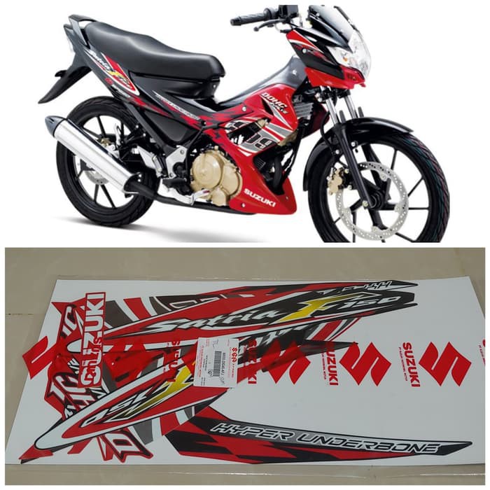 Striping Satria Fu 2012 Hitam Merah Original SGP