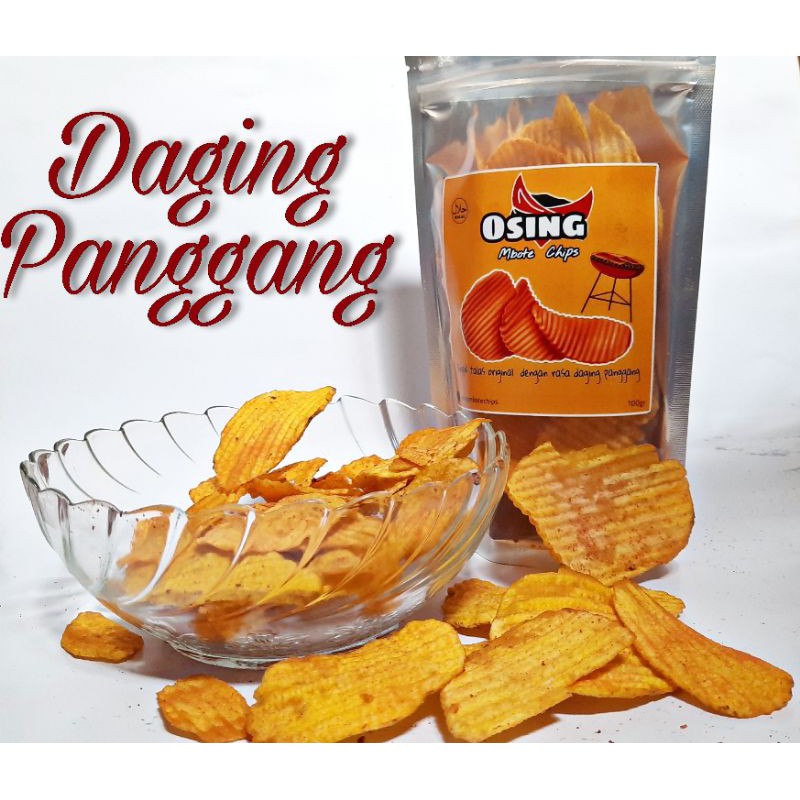 

keripik talas/mbote rasa daging panggang 100gr