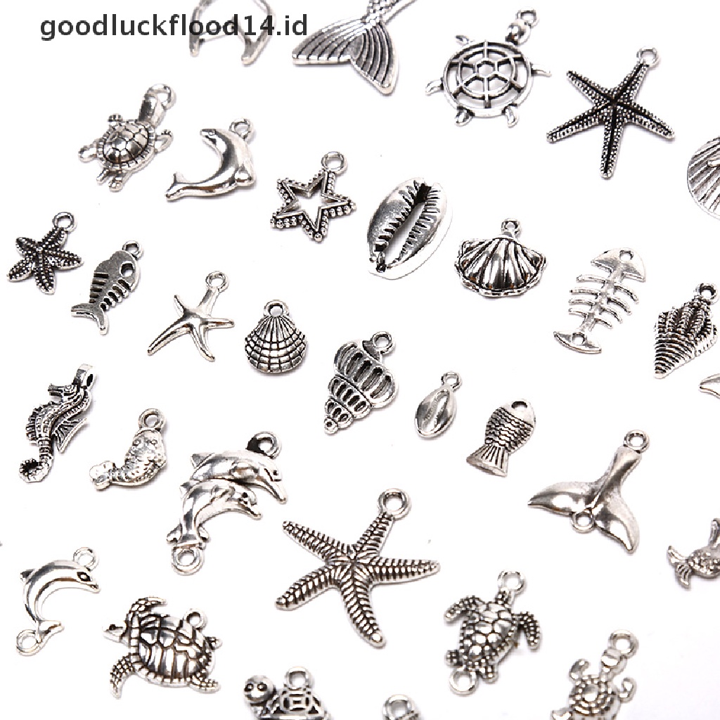 [OOID] 40Pcs/Set Mixed Vintage Sea Animal Charms Pendant DIY Craft Jewelry Findings ID