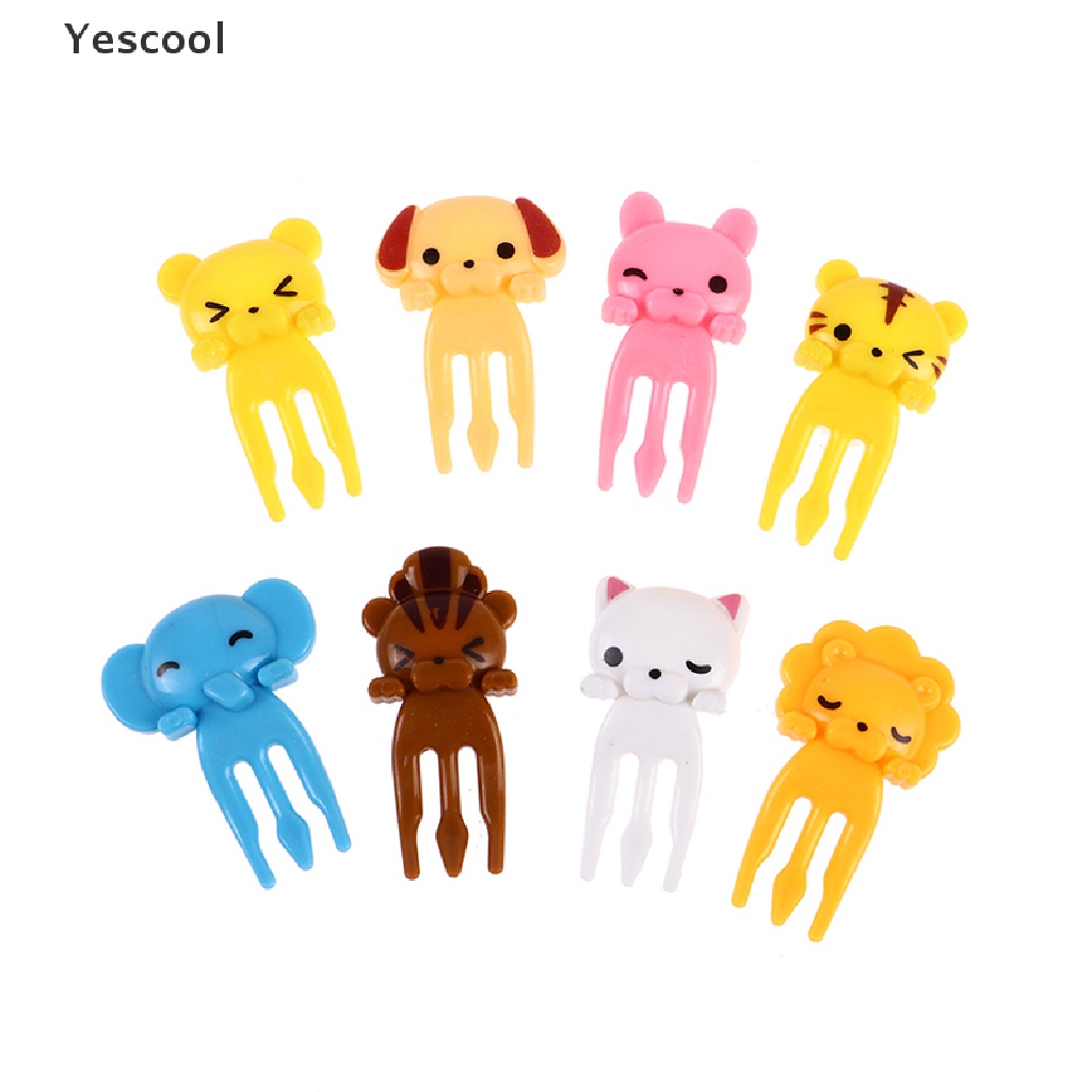 Yescool 8Pcs Tusuk Gigi Buahsayuranbento Ukuran Mini Untuk Anak