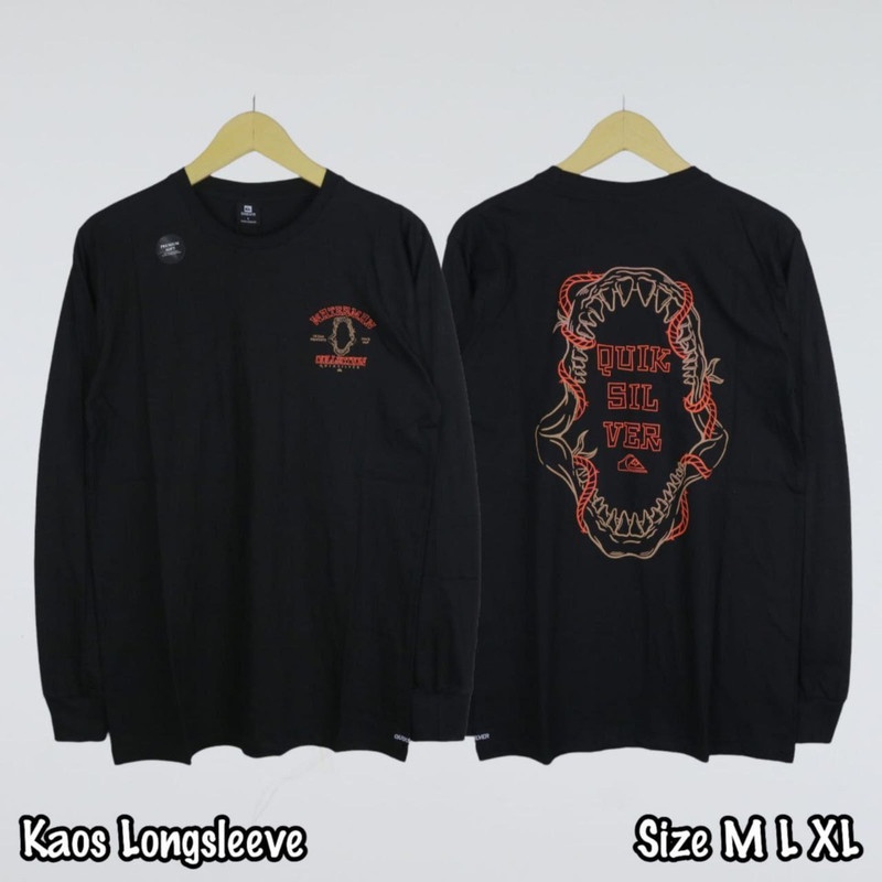 KAOS LENGAN PANJANG QUIKSILVER HITAM M L XL LONGSLEEVE QUIKSILVER BLACK