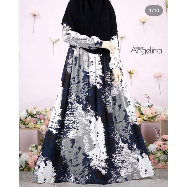 SARAH DRESS - SAND ON THE BEACH (navy grey) by ATELIER ANGELINA