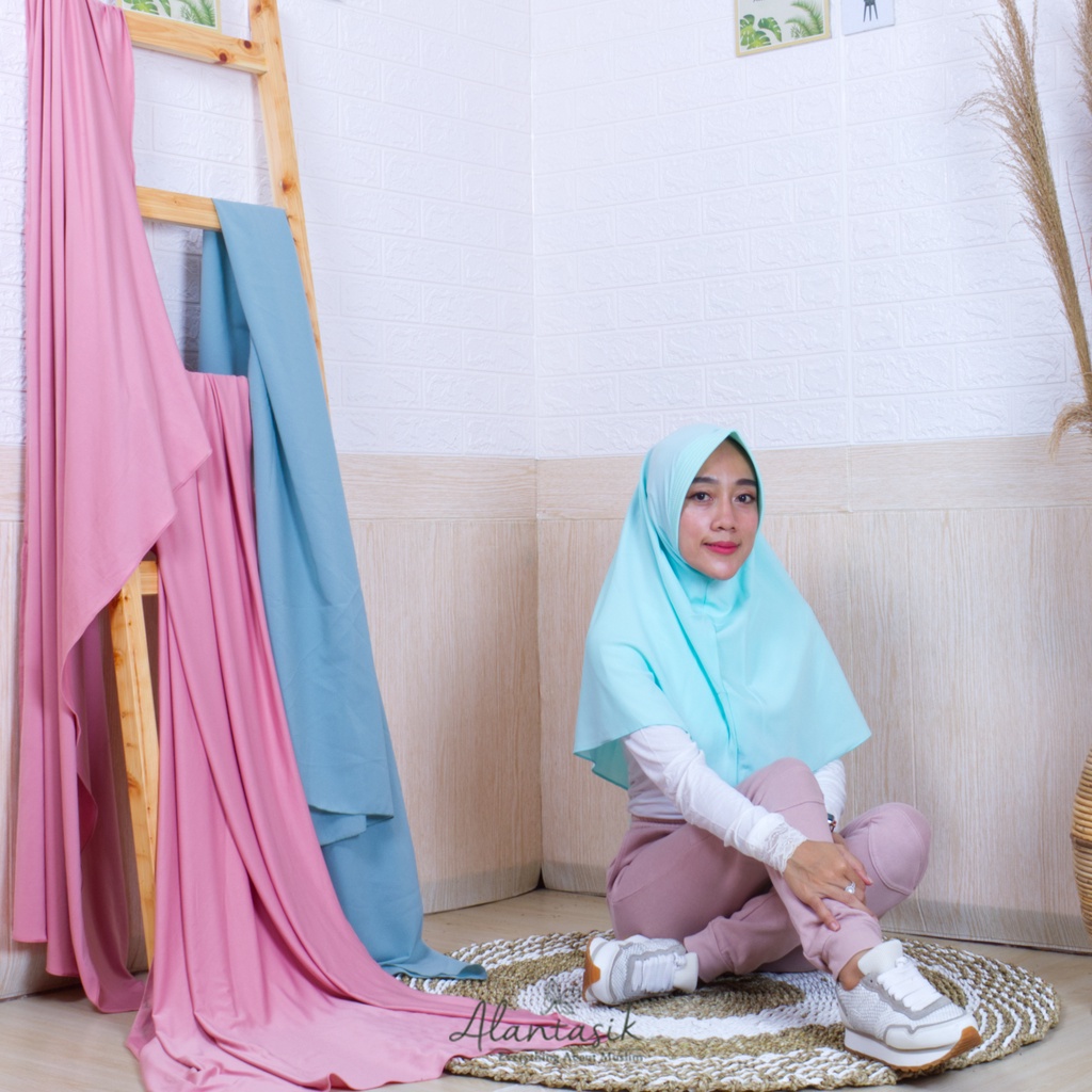 Alantasik - Jilbab Sport Khimar Pet Antem Uk S / Jilbab instant Ukuran S / Jilbab Sekolah R.8