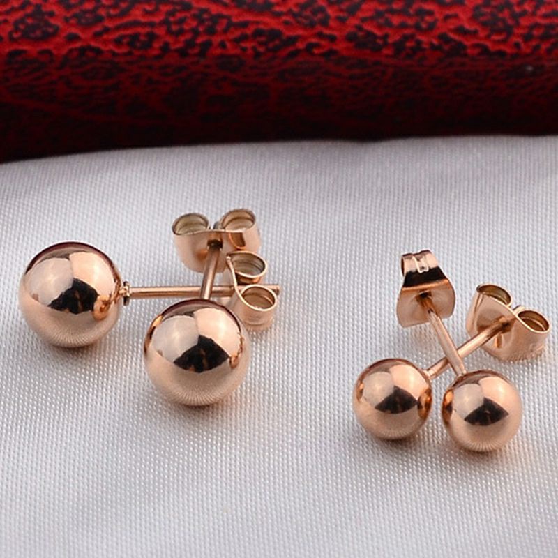 QQ Anting Tusuk Bulat Polos Titanium