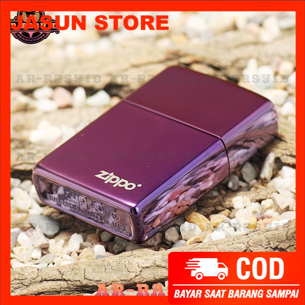 BISA COD! Korek Api Minyak Zippo Purple Ice Light Ungu Logo 24747 ZL