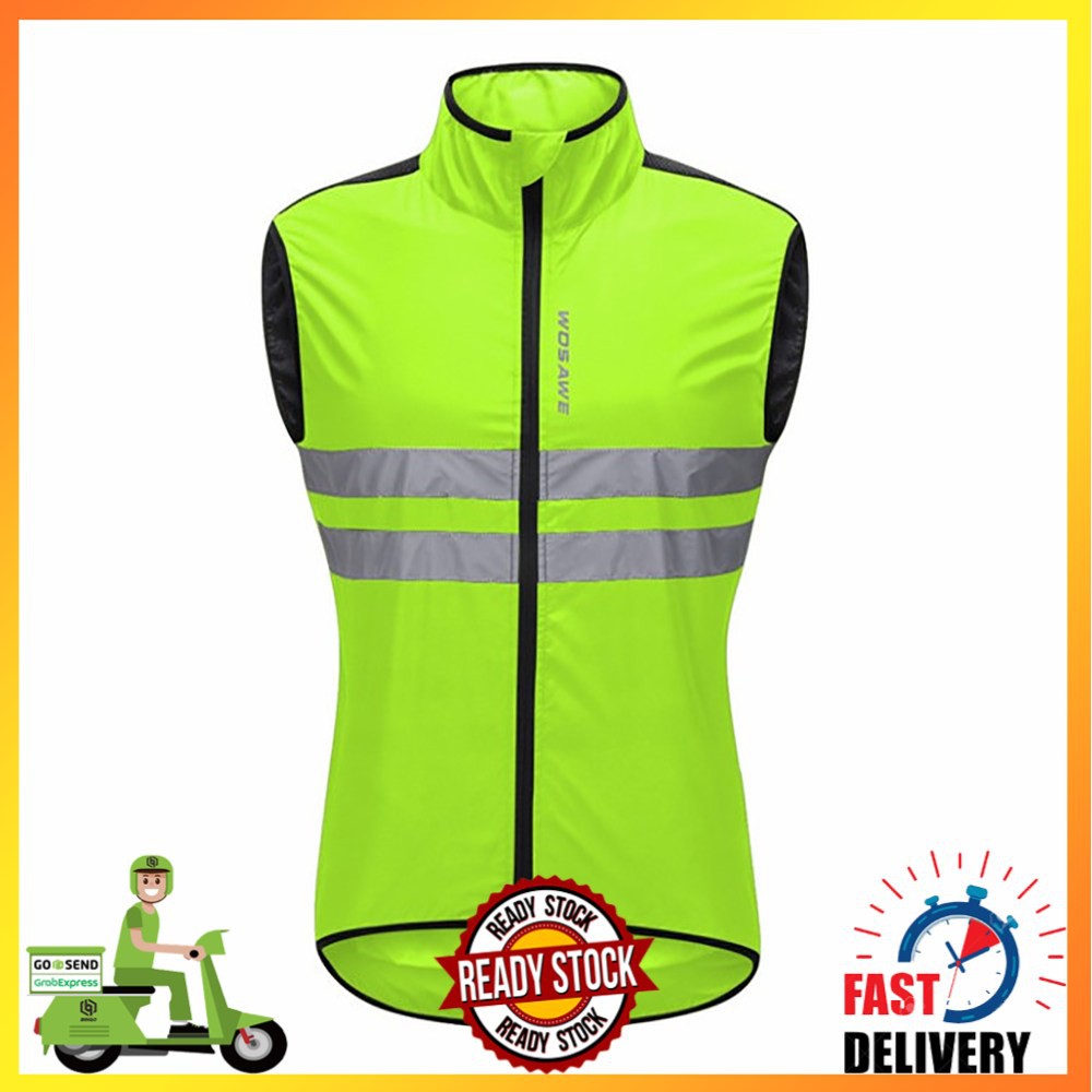 Jaket rompi sepeda windproof reflektif Brand WOSAWE