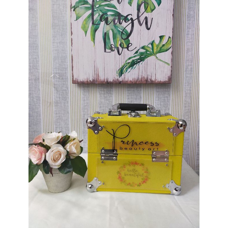 Beautycase Small MDF kerang kuning/ beautycase/ tas kosmetik/koper Make Up