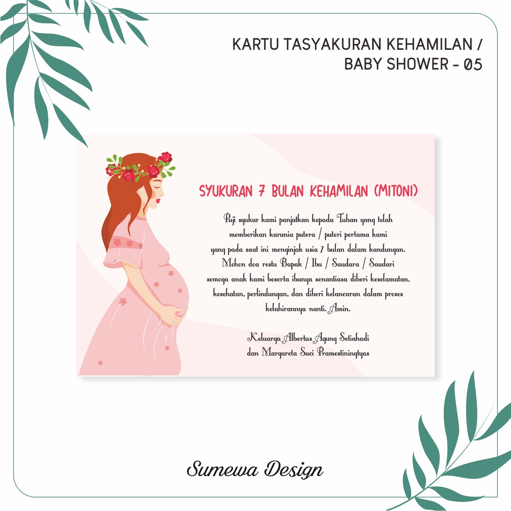 Kartu Ucapan Tasyakuran Kehamilan Baby Shower 05 Shopee Indonesia