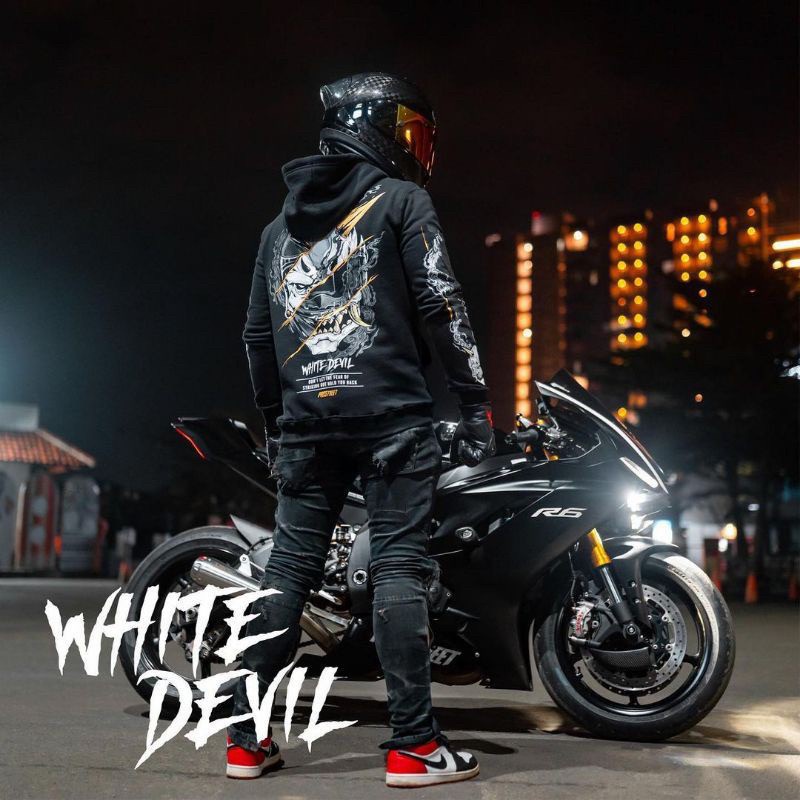 SWEATER HOODIE PROSTREET BLACK EDITION - HOODIE PROSTREET X TREME RIDER - PROSTREET WHITE DEVIL