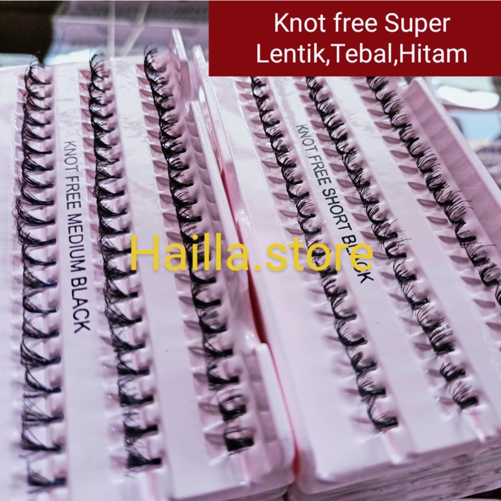 Eyelash Extension KNOT FREE SUPER CURLY Bulu mata Tanam  EXTRA LENTIK EXTRA TEBAL HITAM 10 ply Super Premium Kualitas Export Bagus