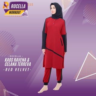 Rocella Setelan Olahraga Muslimah  Baju Olahraga Celana  