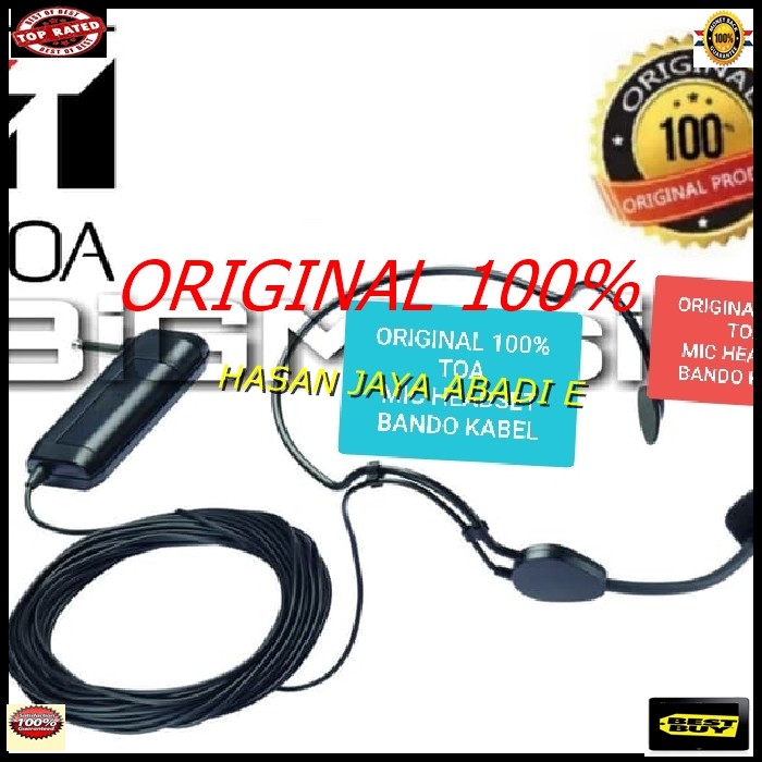 HJ69 original TOA mic Headset Microphone mik bando kabel panjang klip