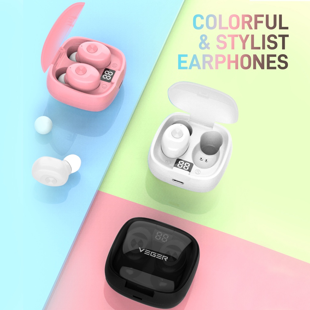 VEGER VE-19 Wireless Headset Earphone Bluetooth 5.0 TWS Earbuds