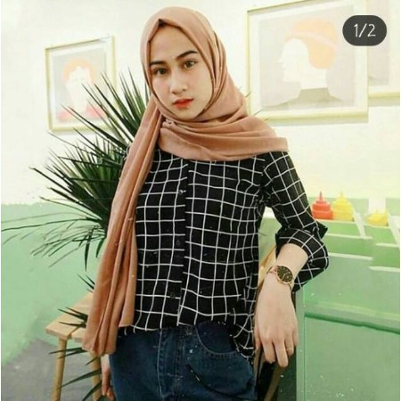 GRIDA TOP - KEMEJA MOTIF KOTAK - creap