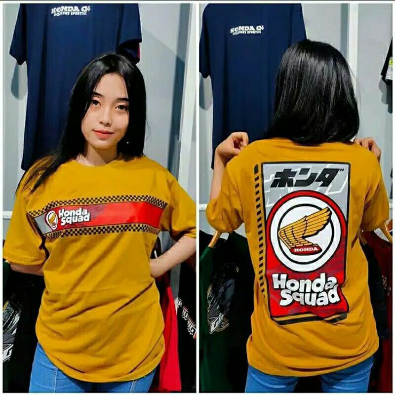 (COD) KAOS HONDA SQUAD KUNING ORIGINAL HEREX FREE STIKER ZONA CB