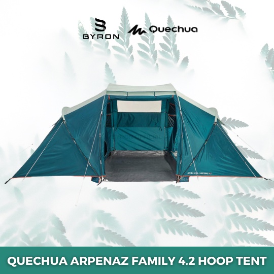 QUECHUA Arpenaz 4.2 Hoop Tent Tenda 4 Orang dan 2 Kamar Original