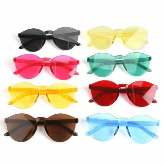 kacamata wanita fashion tanpa bingkai sunglasses transparan Frameless