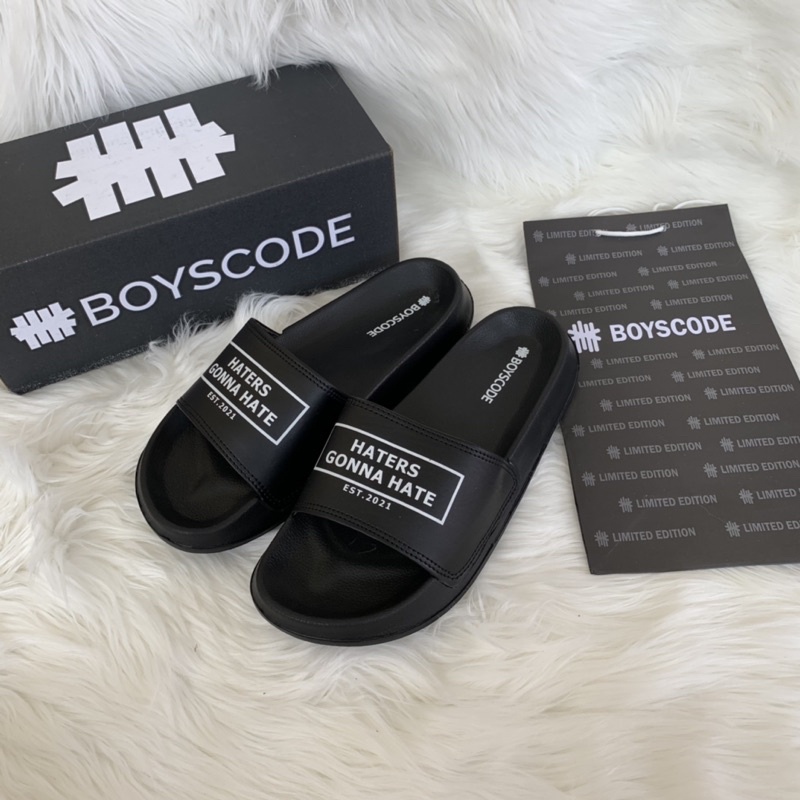 [BOYSCODE] TYPE 5 HATERS GONNA HATE Sandal Rumah Sandal Slip On / Sandal Santai / Sandal Slop Kasual /