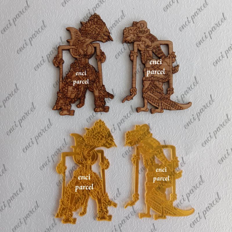 wayang akrilik gold silver hitam triplek MDF hias mahar