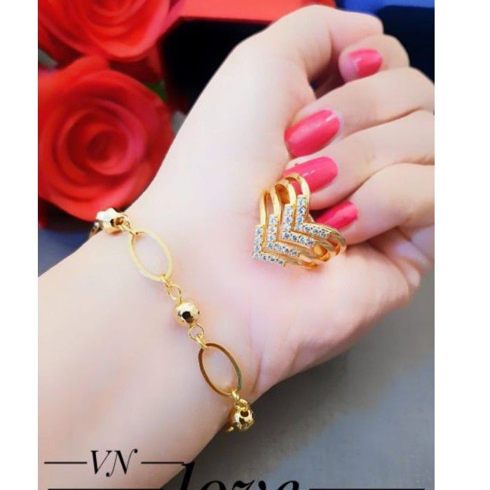 Xuping Perhiasan Set Gelang dan Cincin 5577d