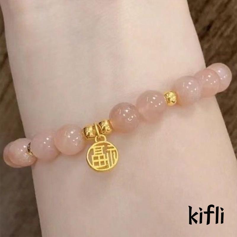 Gelang Liontin Batu Matahari Kristal Poly Sands Niche Desain Fortune Untuk Wanita